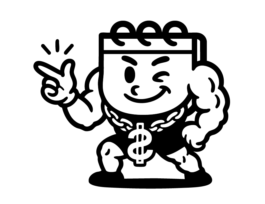 Umięśniony kalendarz ze złotym łancuchem z $ puszcza oczko